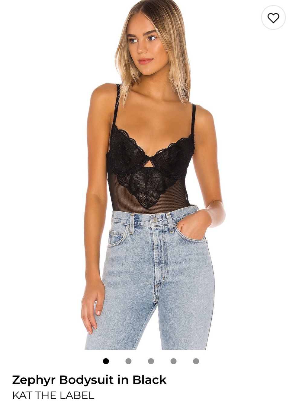 KAT THE LABEL Zephyr Lace Bodysuit in Black